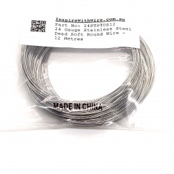 24 Gauge Stainless Steel Dead Soft Round Wire - 12 Metres