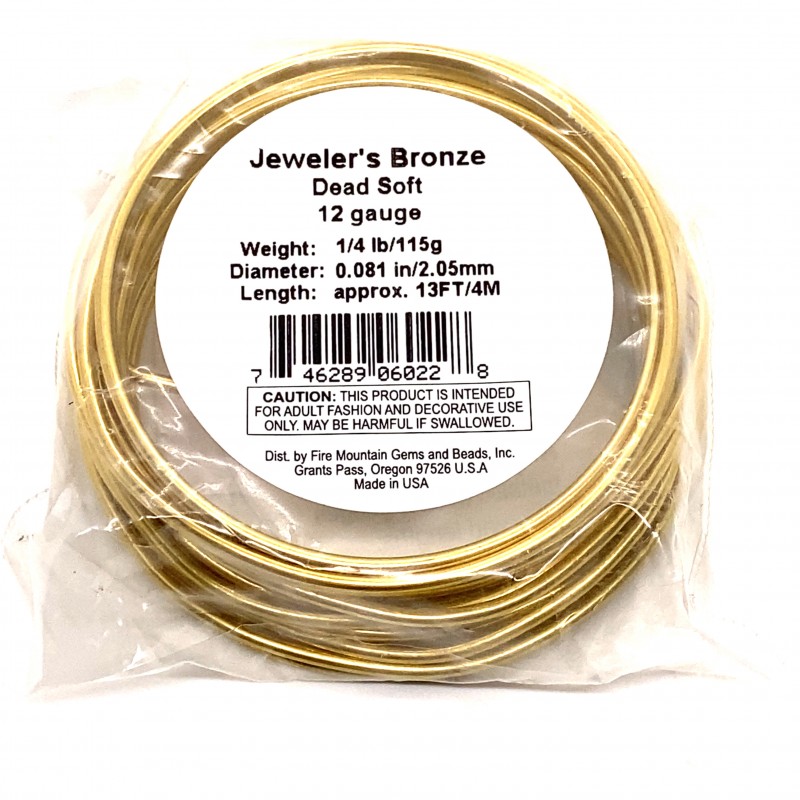 12 Gauge Jewellers Bronze Dead Soft Round Wire - 3 Metres