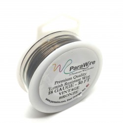 ParaWire 18ga Round Vintage Bronze Copper Wire with Anti Tarnish Coating - 15 Metres