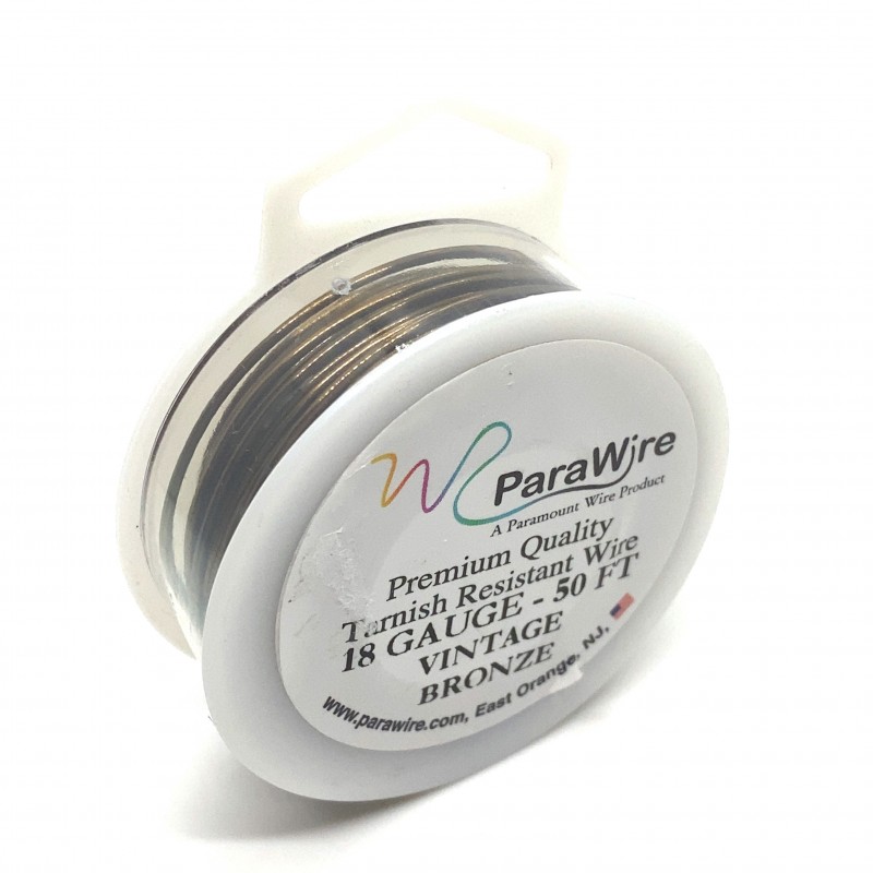 ParaWire 18ga Round Vintage Bronze Copper Wire with Anti Tarnish Coating - 15 Metres