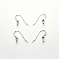 Argentium Ear Wire with Bead - 2 Pairs