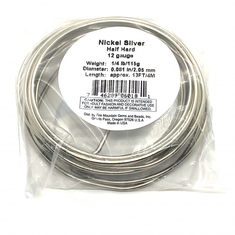 12 Gauge Nickel Silver Half Hard Round Wire - 3.5 Metres