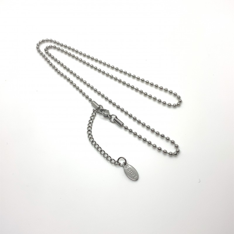 Finished Stainless Steel 2.4mm Bead Necklace - 50cm - 4 Pack