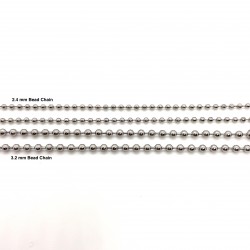 Finished Stainless Steel 2.4mm Bead Necklace - 50cm - 4 Pack - Comparison