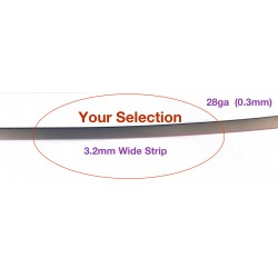 28 gauge Strip 3.2 x 0.3mm Sterling Silver - 25 cm