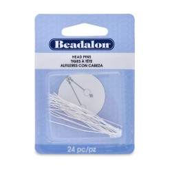 Ball Head Pin 50mm Silver Plated 22 Gauge - Pack of 24