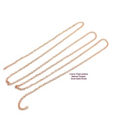 Oval Cable 2.4mm Copper Chain with Copper Plating - 1 Metre