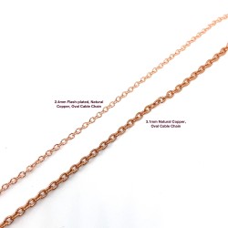 Oval Cable 2.4mm Copper Chain with Copper Plating - 1 Metre Compare