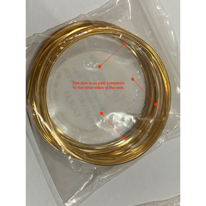 Poor Quality. ParaWire 18ga Square Gold Finished and Silver Plated Copper  Wire - 3.5 Metres