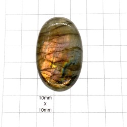 Labradorite Oval Cabochon - 44x28X10mm Sold Individually Angled for showing flash