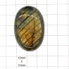 Labradorite Cabochon - 43x28x10mm Sold Individually - angled to show flash