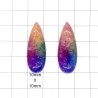 Rainbow Quartz Cabochon Pair - 33x12x7mm