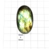Labradorite Oval Cabochon - 42x25x8mm Sold Individually - Angled